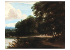 Work 5235: Forest Landscape with Figures on a Path Leading along a River Bank