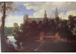 Work 6225: Wooded River Landscape with a View of the Hotel de Nassau in Brussels