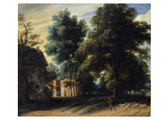 Work 6228: Wooded Landscape with Figures near a Cottage