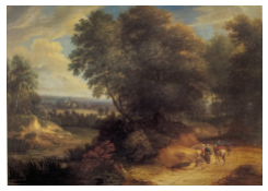 Work 6239: A Wooded Landscape with a Traveller Talking to Peasants Women