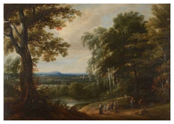 Work 6246: Peasants with Cattle on a Path in a Forest