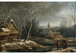 Work 6290: A Winter Landscape with Peasants Gathering Wood