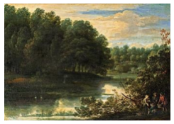 Work 6314: Wooded River Landscape with Figures