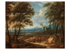 Work 6339: A Wooded Landscape with Figures and a Castle