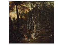 Work 6344: A Wooded Landscape with Meleager and Atalanta Leading the Hunt for the Caledonian Boar