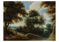 Work 6387: A Wooded Landscape with a Shepherd Defending his Flock against a Wolf