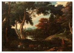 Work 6429: Forest Landscape with a Shepherd and His Flock