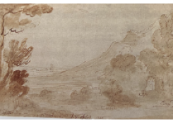 Work 6587: A Hilly Landscape with Trees in the Foreground