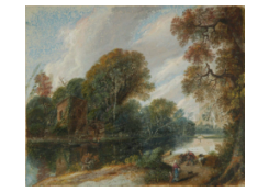 Wooded River Landscape with a Ferry