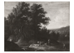 Work 6693: Wooded Landscape with a Sheperd and his Flock