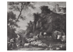 Work 6716: Rocky Landscape with Sheperds and Their Flock