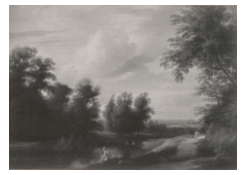 Work 6748: Wooded River Landscape with a Fisherman