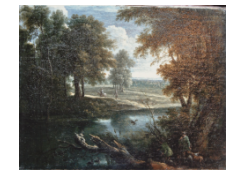 Work 6765: Wooded River Landscape with Hunters