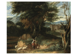 Work 7050: Forest Landscape with Shepherdess, Castle in the Distance