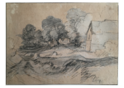 Study for a Landscape with Trees and Cottage